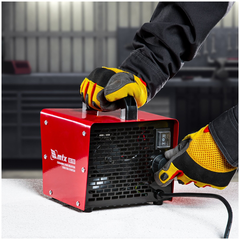 Тепловая пушка керамическая SHCL-2000, квадратная, 230В, 125м3/ч, 1/2кВт, MTX, 96402