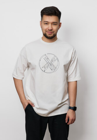 Футболка оверсайз SHANYRAQ OFF-WHITE