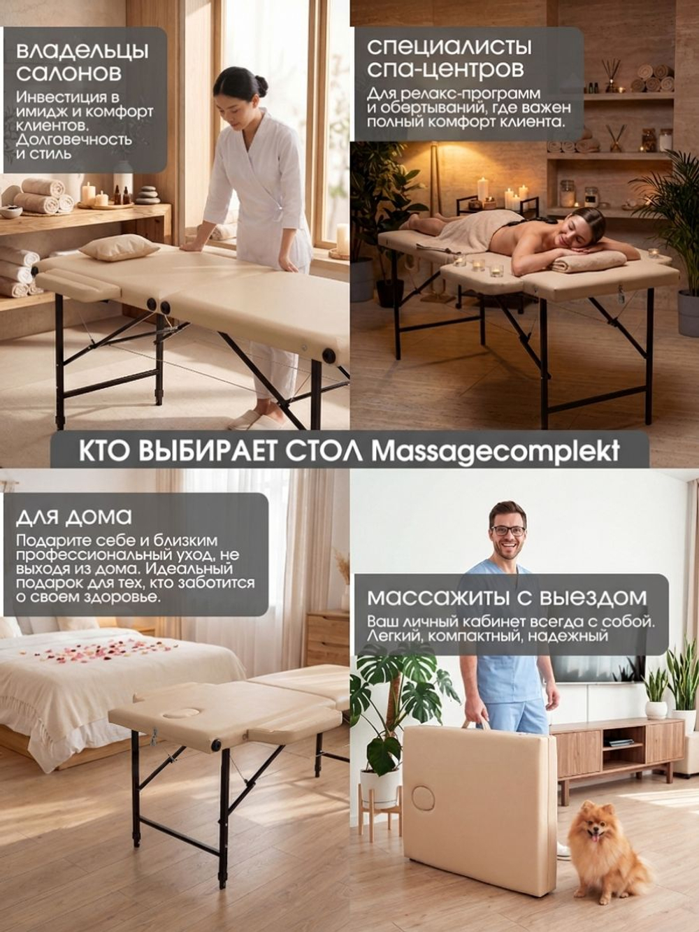 Массажная кушетка, стол складной с регулировкой высоты Massagecomplekt, 180*60, c подлокотниками