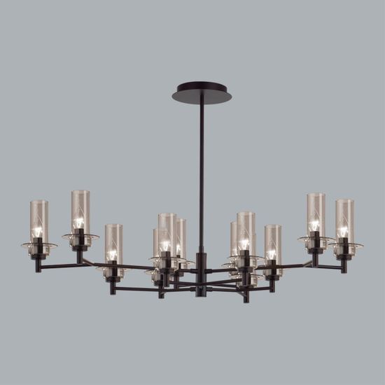 6555/12C CLASSI LN25 30 черный/дымчатый/металл/стекло Люстра потолочная E14 12*40W 220V MADONNA