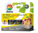 Липкая лента от мух ДЭТА МУХОЛОВ 4 шт