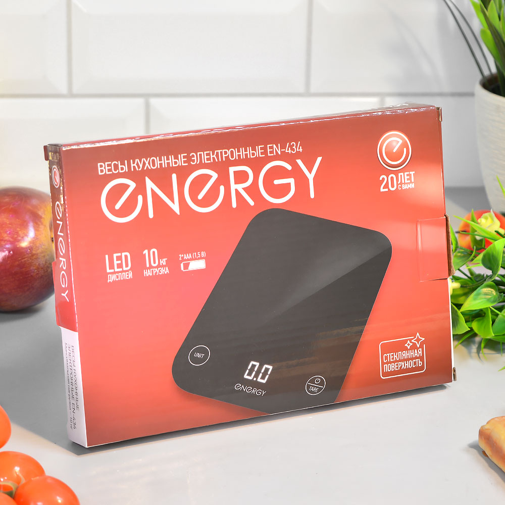 Весы кухонные электронные ENERGY EN-434, 10 кг, черные