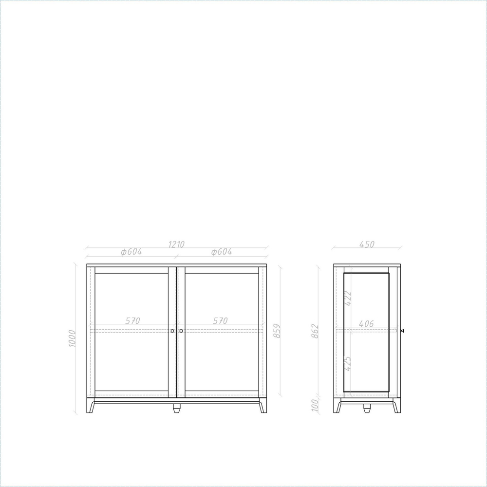Низкая витрина Case CS160/2D