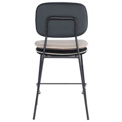 Стул полубарный с контрастным кантом Pea, велюр, темно-серый/бежевый