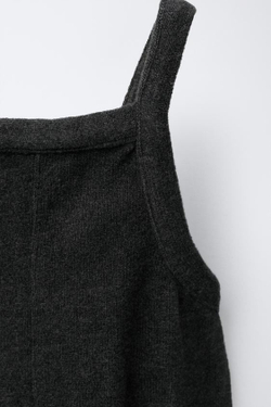 ZARA КОМБИНЕЗОН ИЗ МЯГКОЙ ТКАНИ, АНТРАЦИТОВО-СЕРЫЙ