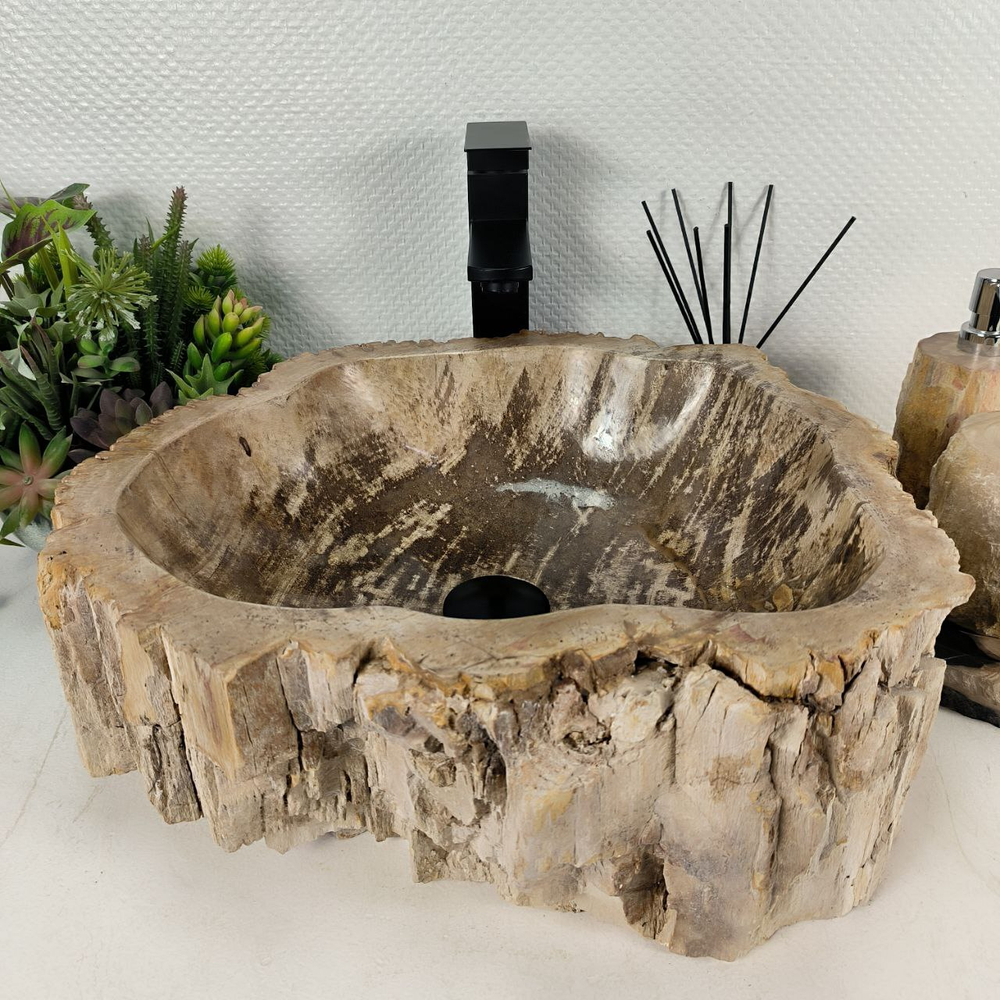 Раковина из окаменелого дерева OD-64564 46*42*16 0176