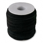 шз3-ч Шнур из замши 3мм плоский, черный, м