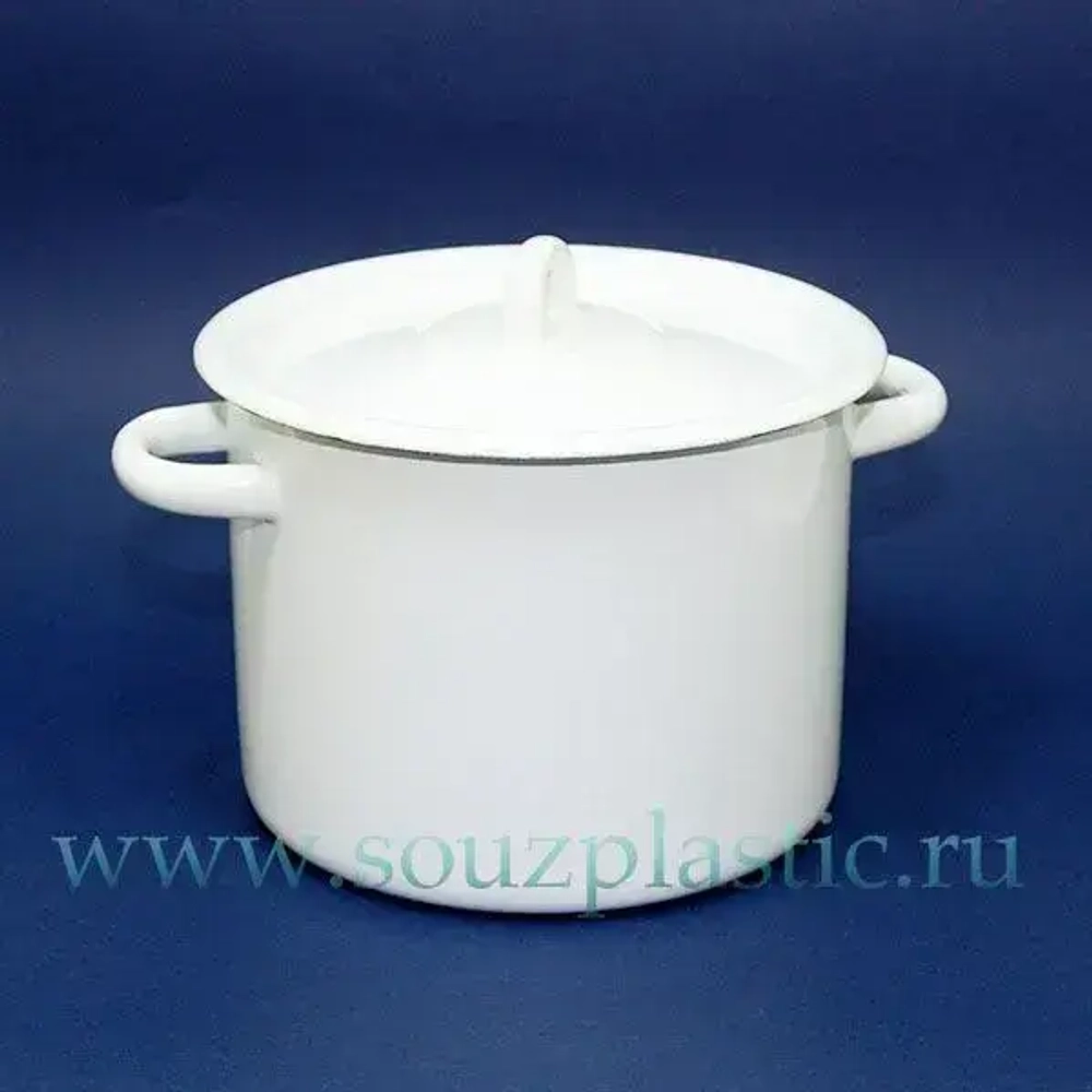 Кастрюля эмал 3,5л цил б/рис С41612 С41612.3 С41612.П (Новокузнецкая эмаль)