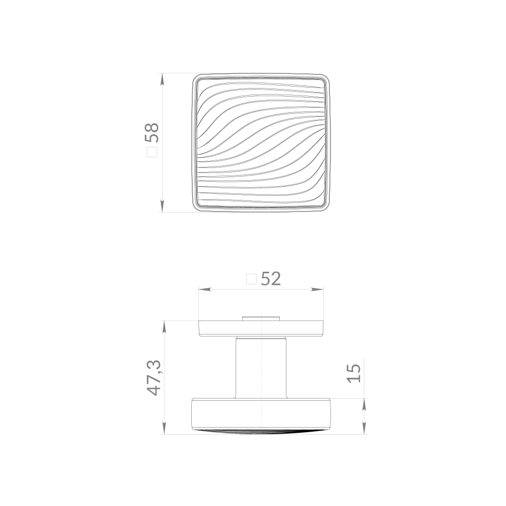 Ручка раздельная K.EST.Q52.GIPNOZ SSG/BL-39 сатинированное золото/черный
