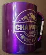 Кружка туриста Шамони Монблан Франция Chamonix 4810 Mont Blanc Ручка с карабином.