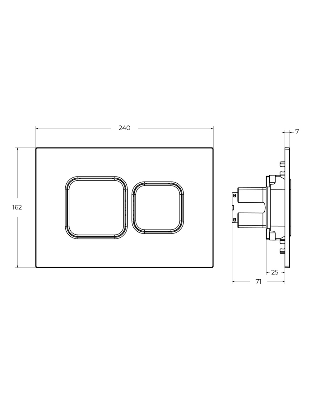Пневматическая кнопка смыва Cezares PN2-BTN-BL