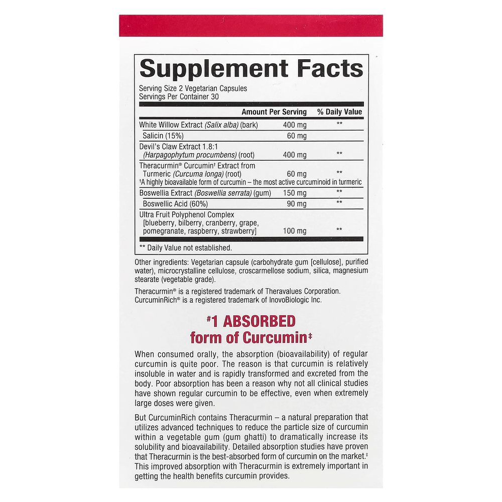 Natural Factors, CurcuminRich, средство для суставов на основе куркумина, 60 вегетарианских капсул