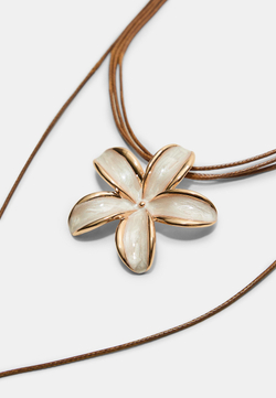 STRADIVARIUS Ожерелье с цветком, экрю
