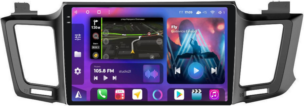 Магнитола для Toyota RAV4 4 2012-2019 - FarCar BM468M монитор 10.36" QLED на Android 14, TS10, 4+32Гб, CarPlay, 4G SIM-слот