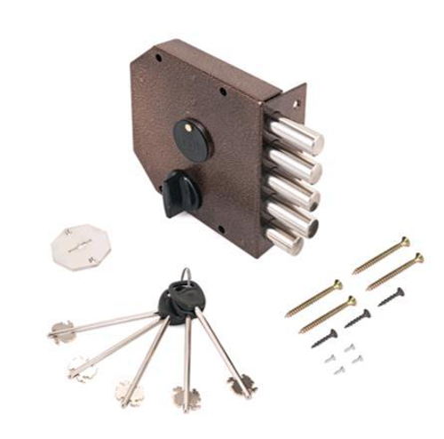 Замок накладной  Гардиан  2005  ПР вертик.ключевина  5кл ЗД б/о   тяж  / 2465