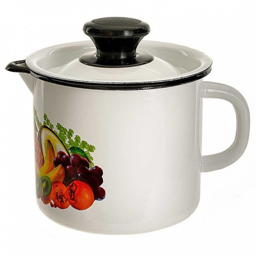 Кружка сталь, эмал, 1л, с носиком, с крыш, Керчь, 40204-072/4, в асс