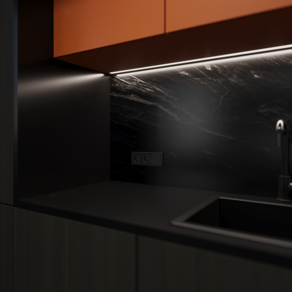 Накладка для розетки с заземлением и защитными шторками, S70 Metal (антрацит)