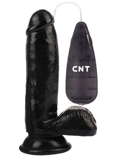 Черный реалистичный вибратор 6.7 Stud Realistic Dildo - 17,5 см. (Цвет: черный)