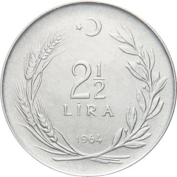 2 1/2 лиры 1964 Турция