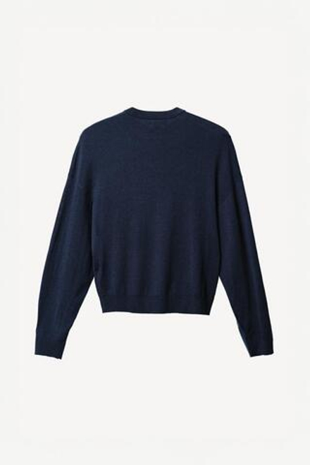 ZARA X WILLY CHAVARRIA СВИТЕР ИЗ СМЕСОВОЙ ШЕРСТИ, ТЕМНО-СИНИЙ