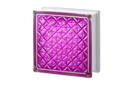 Стеклоблок Vitrablok - Империал - Актис Малиновый 197x197x80