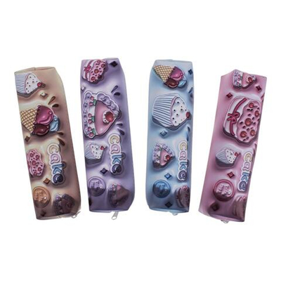 Пенал-косметичка 1 отд. 20*5,5*3,5см кожзам "Пирожное" бежевый