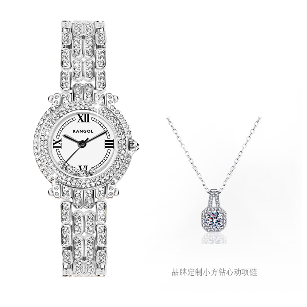 KANGOL Quartz Movement Metal Strap Women"s Watch White Dial