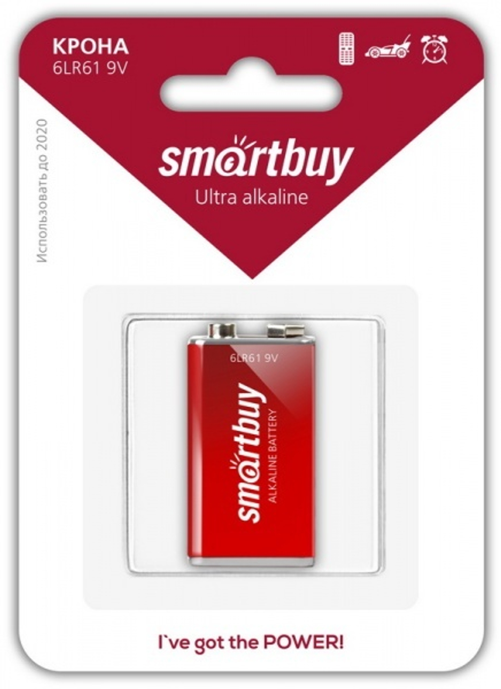 Батарейка алкалиновая Крона Smartbuy 6LR61