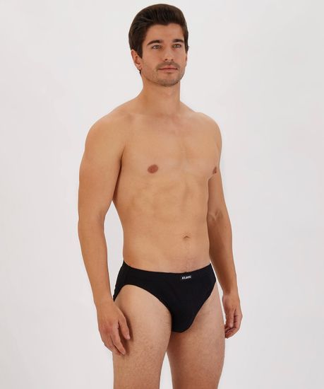 Мужские трусы (3шт) слипы спорт Atlantic 3BMP-322, черный+серый+графит