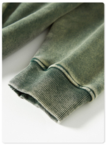 Американский модный брендовый костюм мужской зелёного цвета с эффектом потёртости с капюшоном и двойной молнией для мужчин.