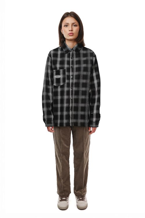 Рубашка YMKASHIX Velvet Tartan черная / белая