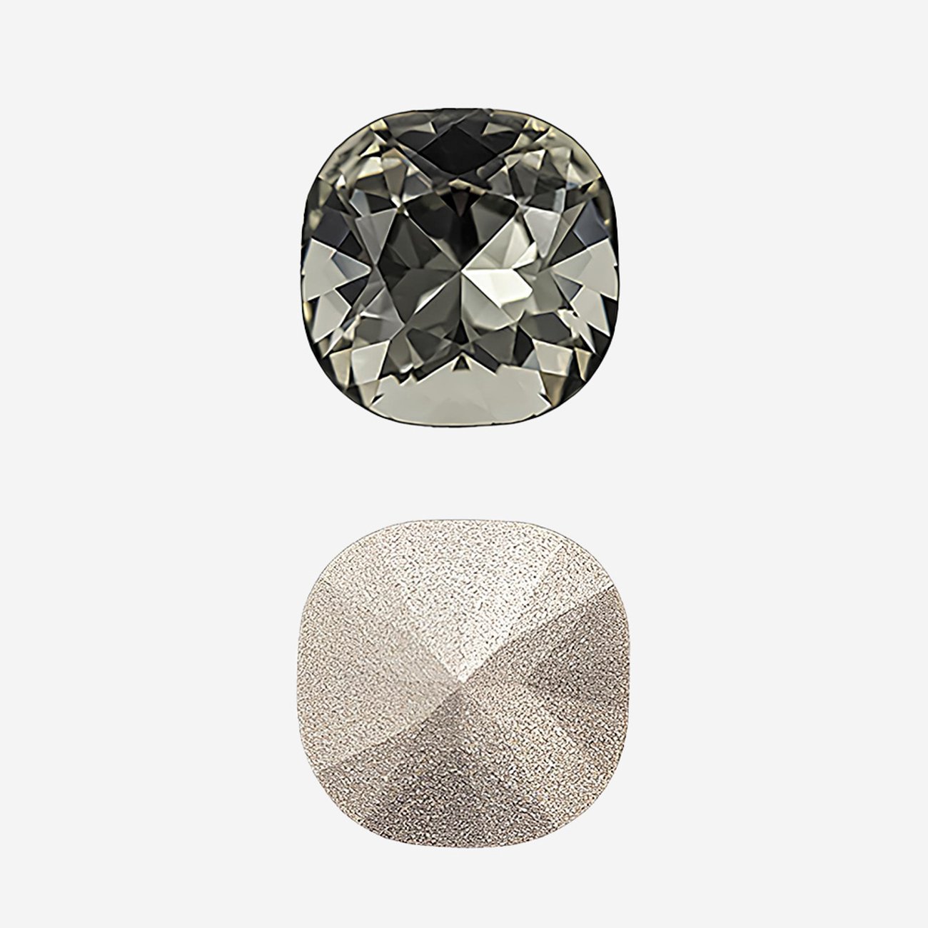 Кристалл Кушон (Сushion), оттенок "Черный Бриллиант"/"Black Diamond", 12мм