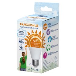 LED-A60-9W-4000K-E27-FR-RA95 PLK01WH Лампа светодиодная. матовая. Белый свет 4000K. Картон. ТМ Uniel