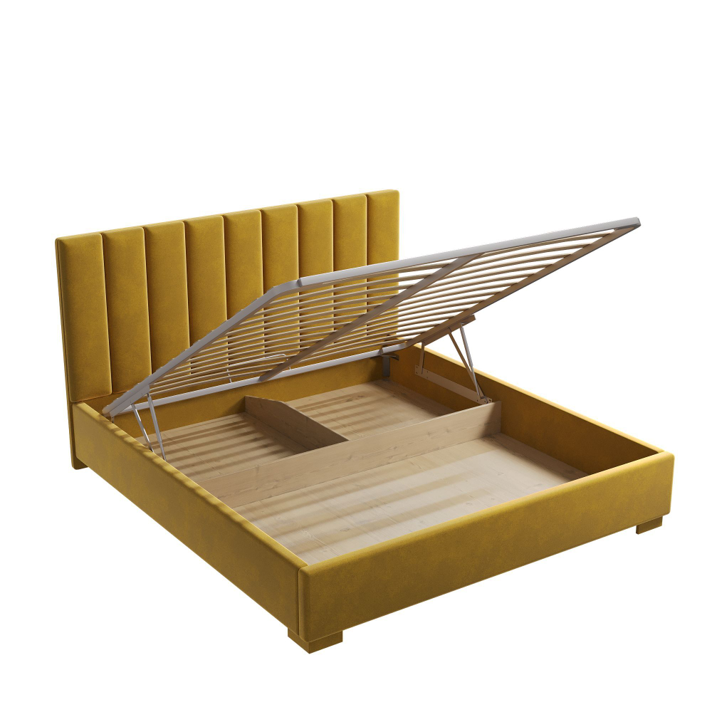 Кровать двуспальная, 180х200 Беатрис желтый