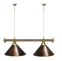 Лампа STARTBILLIARDS 2 пл. (плафоны голубые,штанга золотая,фурнитура золото)