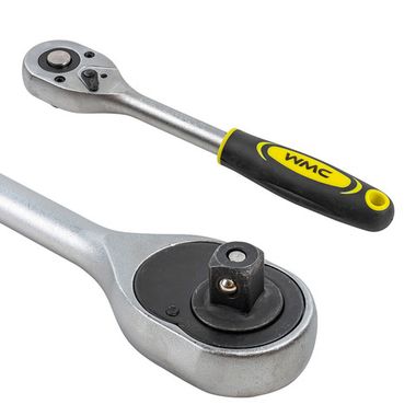 Трещотка реверсивная с резиновой ручкой 1/2''(L-240мм, 24зуб) WMC TOOLS WMC-80245(80244)