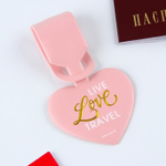 Бирка на чемодан в виде сердца, розовая