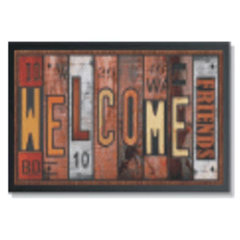 Коврик придверный влаговпитывающий с рисунком 45х75 подложка-резина, арт. 8857-02