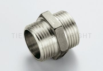 Ниппель латунный Tiemme 3/4"x3/4" НР/НР с наружной резьбой никелированный фитинг 1500084