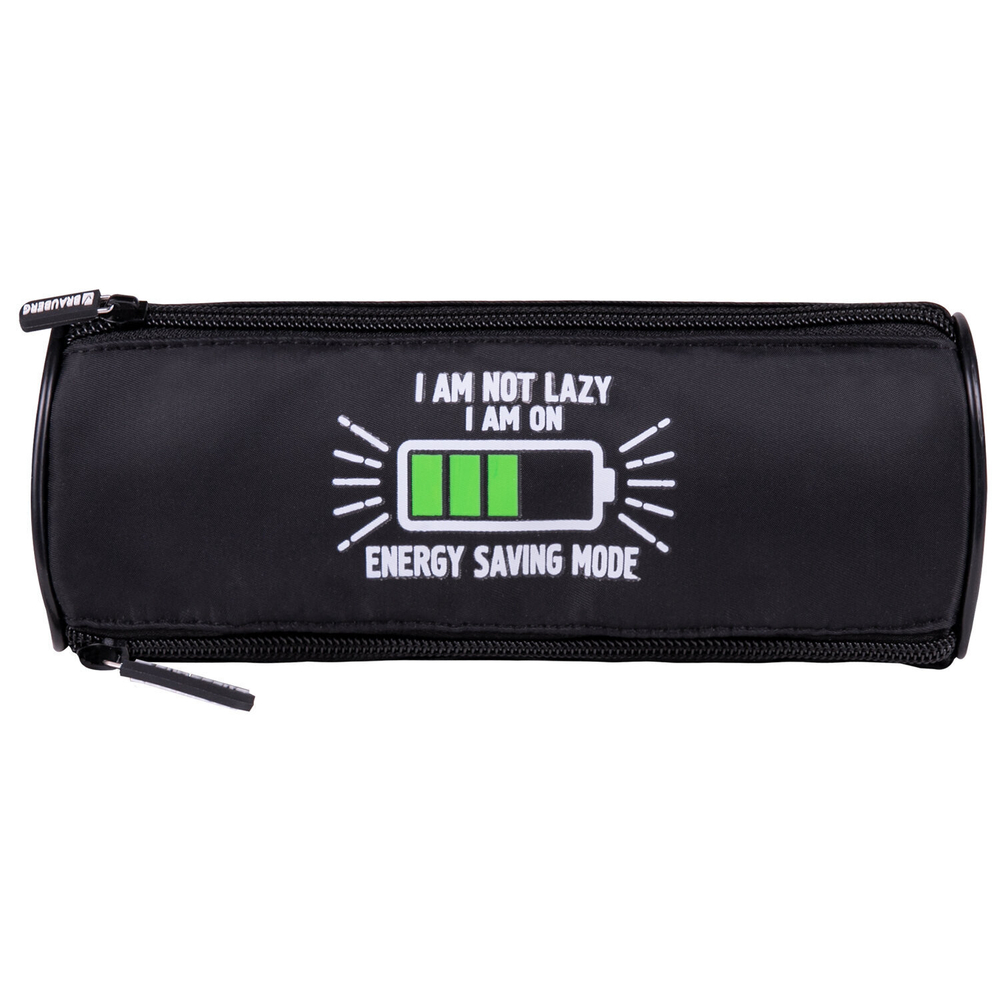 Пенал BRAUBERG 3 отделения нейлон 21х7х7 см "Battery" (2 штуки в упаковке)