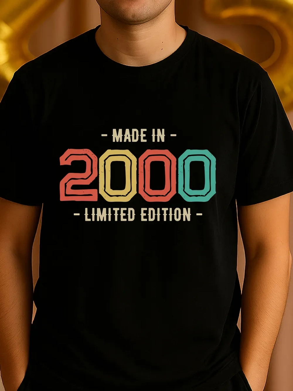 Футболка мужская с принтом годом рождения 2000