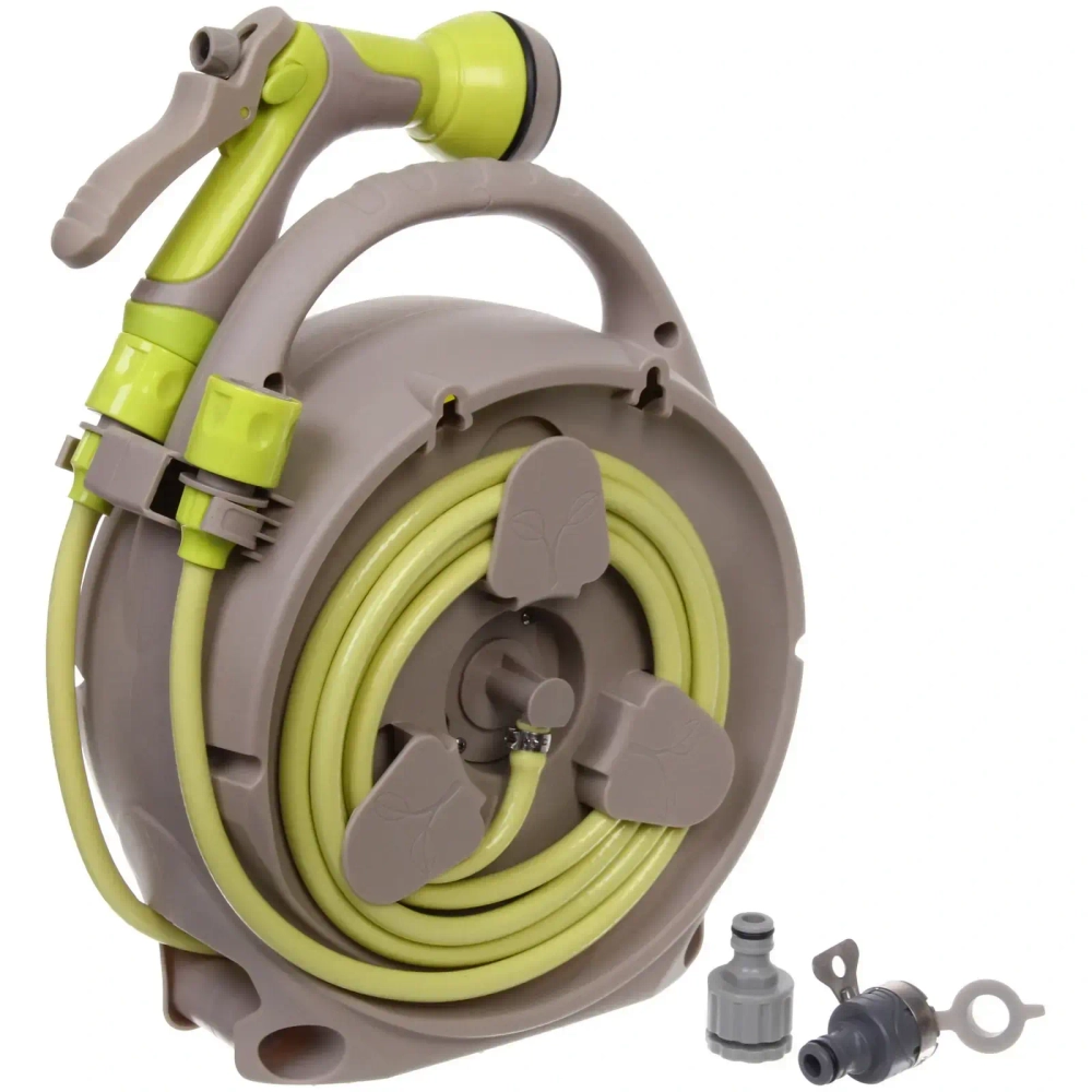 Катушка со шлангом и адаптерами зеленая 20м. HQ12