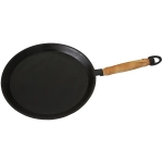 Сковорода литая чугунная блинная 240х15 с деревянной ручкой