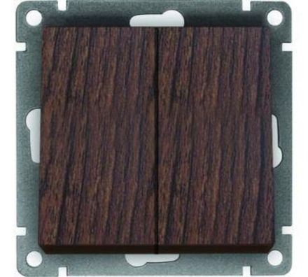 Выключатель двухклавишный "UNIVersal" серия "Афина ", с/у, 10А, 220В, венге (еврослот) (HU2311)