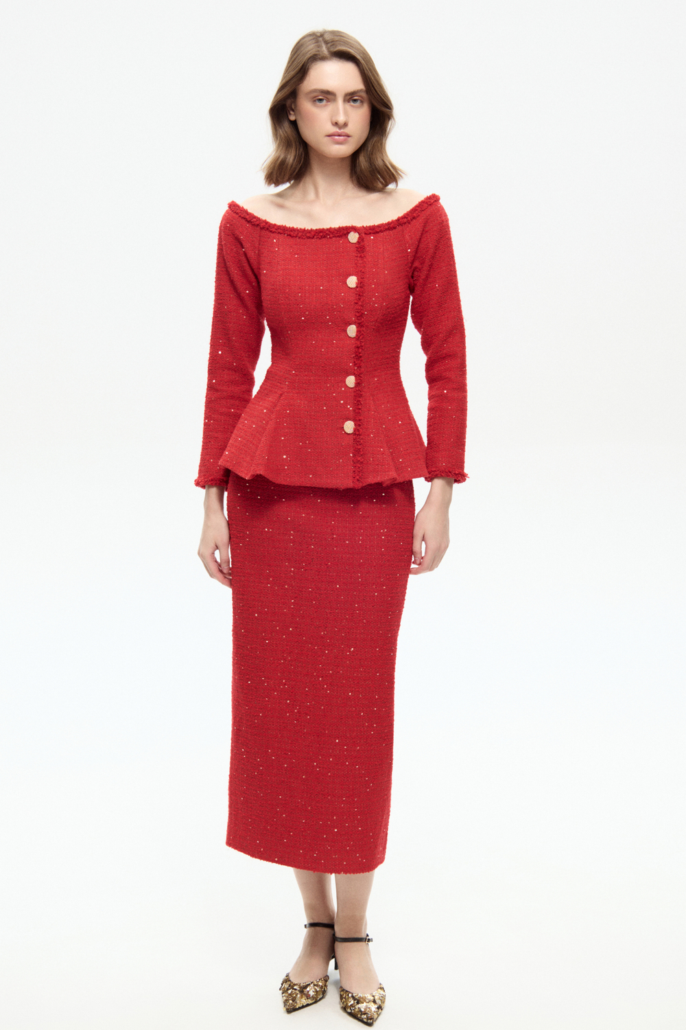 Жакет с открытыми плачами