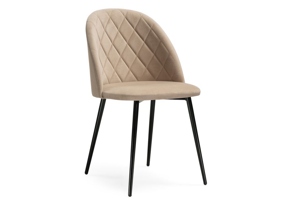 Стул на металлокаркасе Зест микровелюр 05 / черный глянец