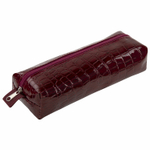 Пенал-косметичка BRAUBERG крокодиловая кожа 20х6х4 см "Ultra maroon" (3 штуки в упаковке)
