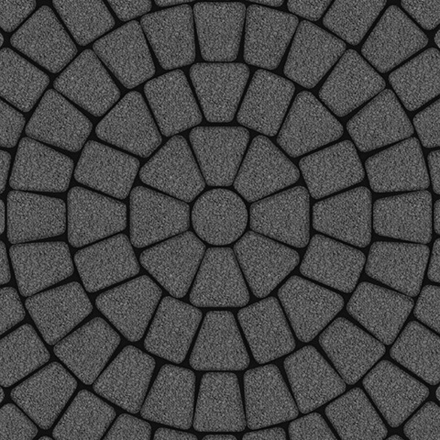 Тротуарная плитка КЛАССИКО (круг) - Гранит Серый, комплект из 3 видов плит