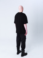 Футболка с принтом "Кот Баюн". Черная