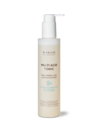 M.AKLIVE Мультикислотный тоник для нормальной, сухой и чувствительной кожи 200мл